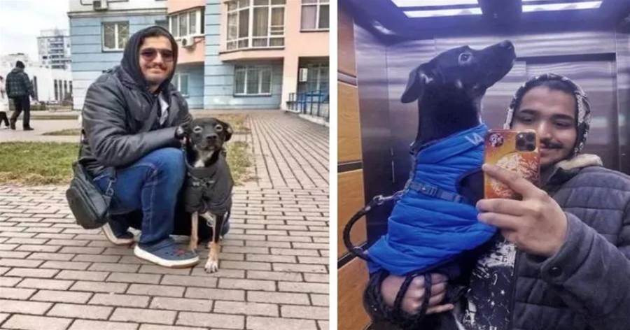 Estudante se recusa a deixar a Ucrânia sem o seu amado cachorro